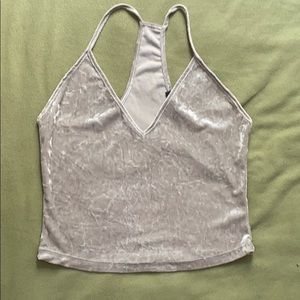 Silver Velvet Crop Top